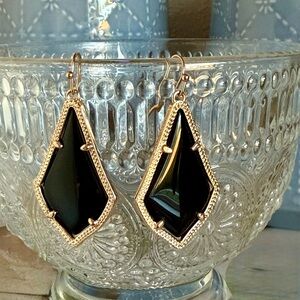 Kendra Scott Black and Gold Geometric Earrings